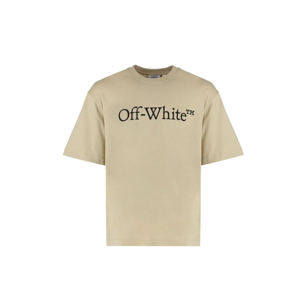 Off-White Beige Cotton T-Shirt